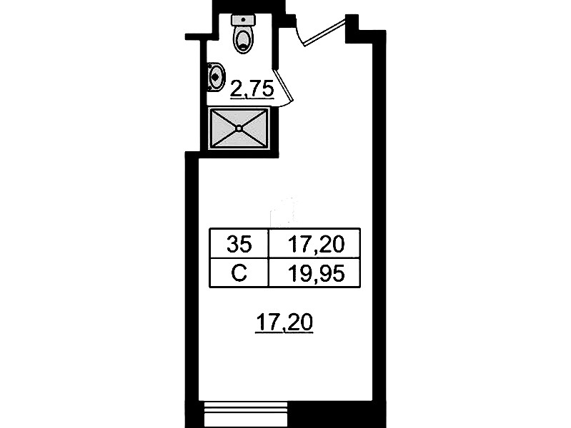 Квартира студия 19.95 м², 9/9 эт., Апарт-отель «Апарт отель Well»
